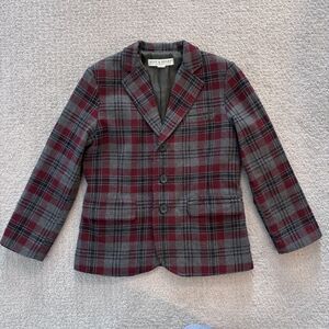 Hope & Henry Boys Plaid Blazer Jacket Sz 6 Organic Cotton Preppy Classic Holiday